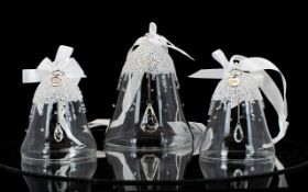 Swarovski Crystal Annual Edition 2017 Christmas Ornament Bell Set, Clear Colour way.