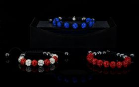 Tresor Paris Contemporary Crystal Set Friendship Bracelets Three in total,