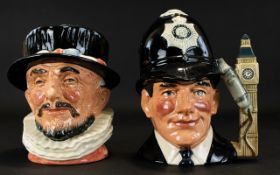 Royal Doulton Character Jugs ( 2 ) In Total. Comprises 1/ The London Bobby - Large.