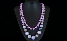 Lola Rose Two Beaded Statement Necklaces Each in brand new unworn condition, the first a quartzite