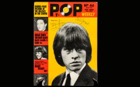 Autograph Interest - The Rolling Stones Autographs Of Brian Jones And Bill Wyman On 'Pop Weekly'