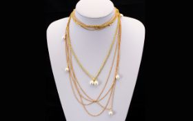 Ladies Attractive and Nice Quality Silver & Silver Gilt Long 1920s style Necklaces.