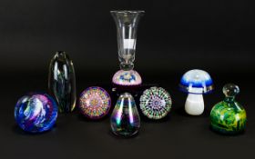 A Good Collection of Vintage Glass Paperweights etc ( 8 ) In Total.