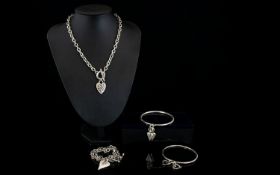 Danon Contemporary Pewter Jewellery Four Piece Collection Each in very good condition comprising