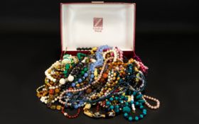 A Mixed Collection of Beads and Costume Jewellery a large quantity of beaded necklaces to be sorted,