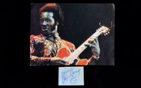 Chuck Berry Autograph On A Page 1960's