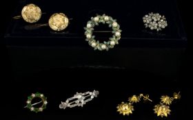 A Collection Of Antique Costume Jewellery Six items in total to include Edwardian silver sweetheart