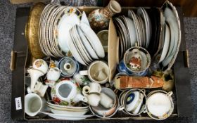 Box of Assorted Ceramics and Collectables including part teaset , Coronation ware,