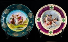 Royal Vienna Style Fine Hand painted and Signed Cabinet Plate signed F Boucher circa 1890.