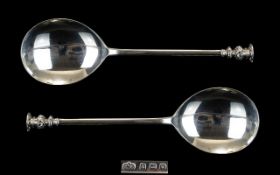 Elkington & Co Pair of Fine Quality Silver Serving Spoons.