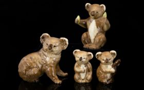 Beswick Set ( 4 ) Animal Figures ' Koala Bear ' Family. 1/ Koala Bear with Fruit, Designer Jones,