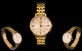 Fossil - Ladies Jacqueline Rose Gold Tone PVD on Stainless Steel Wrist Watch.