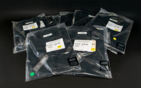 A Box Of Assorted Size Mens Mandarin Collared Shirts - Black Cotton Shirts.