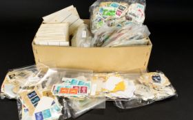 Mixed Lot Of Loose Stock Stamps - Full Shoe Box Of Stamps - Please See Accompanying Image.