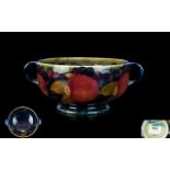 Moorcroft Two Handled Vase, Moorcroft Marks to Base, Size Approx 6.5 Inches Diameter & 3.