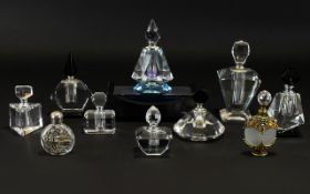 A Collection of Glass Perfume Bottles (10) in total. Various sizes. Please see accompanying image.