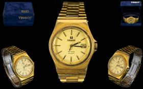 Tissot PR 516 Quartz Gents Gold Plated on Stainless Steel Wrist Watch. Date 1981.