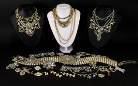 A Large Collection Of Vintage Paste Set And Aurora Borealis Costume Jewellery A varied collection