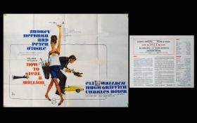 Cinema Interest - Audrey Hepburn And Peter O'Toole Original 1966 Large Sheet Quad Poster 'How To