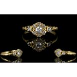 Late Victorian Period - Superb 18ct Gold Diamond Set Ladies Dress Ring,