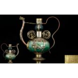 Oriental Style Sculpture In The Form Of An Oil Pourer Green jadeite body and neck,