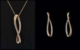 Fiorelli - Embrace Infinity 9ct Yellow Gold Diamond Set Pendant,