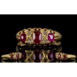 Victorian Period 18ct Gold Ruby and Diamond Dress Ring.