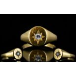 Gents 9ct Gold Single Stone Diamond Dress Ring,