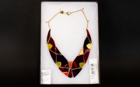 Tatty Devine Boxed Statement Necklace Designer plexiglass statement necklace on gold tone chain