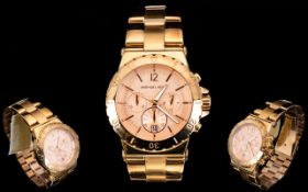 Michael Kors MK 5314 Ladies Rose Gold Tone / Steel Chronograph Wrist Watch.