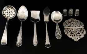 A Collection of Small Antique Silver Items.