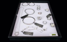 A Large Collection Of Contemporary CZ Set Costume Jewellery Thirteen items in total,