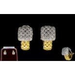 Ladies Fopes Flex'It Vendome Superb Quality & Attractive Pair of 18ct Yellow Gold And Diamond Set