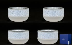 Swarovski Crystal Silver Shimmer Tea Light Holders Four in total,