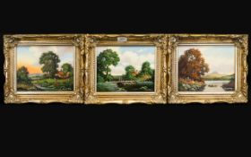 Vincent Selby (British 1919-2004) Three Framed Oil On Canvas Landscapes each signed to bottom left.