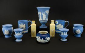 A Collection Of Jasperware mainly Wedgwood to include several small vases, ovoid vase,