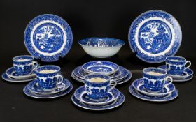 A Collection of Blue and White Pottery (24) items in total.