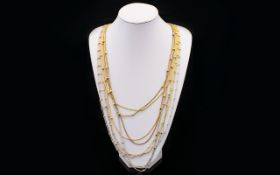 Ladies Attractive & Nice Quality Silver and Silver Gilt Long Necklaces.