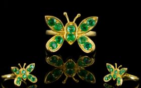 Emerald Butterfly Ring,