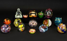 A Collection of Glass Paperweights (15) in total.