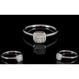 Ladies 18ct White Gold Diamond Set Cluster Dress Ring.