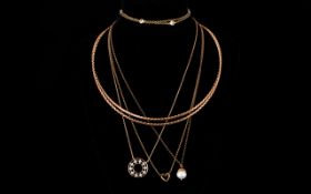 A Collection Of Rose Gold Tone Contemporary Costume Jewellery Six items in total, each in very good,