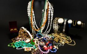 A Large Quantity of Mixed Costume Jewellery a varied collection to include 1960's spherical bead