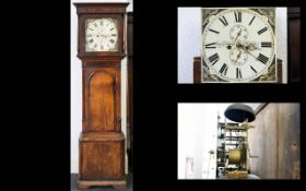 Oak Longcase Clock Manufactured by Henry Cowburn, Poulton Street, Kirkham Lancashire.