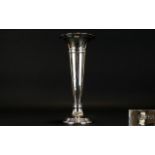 George V Tall Trumpet Shaped Silver Vase