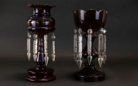 A Late 19th Century Cranberry Glass Lust