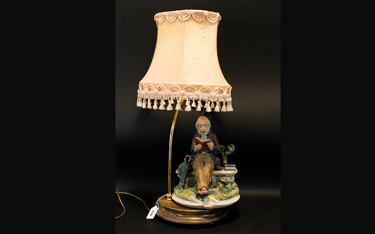 Italian Capodimonte Figural Table Lamp W