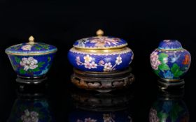 Three Pieces Of 20th Century Cloisonne,