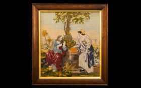 Antique Framed Cross Stitch Housed in wo