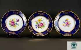 Three Czech Gilt Cabinet Plates each mar